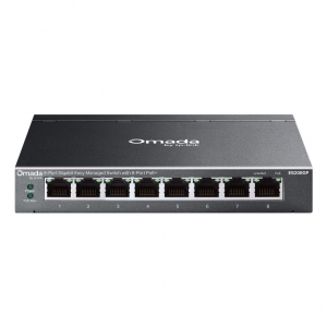 Tp-link omada es208gp network switch managed l2 gigabit ethernet (10/100/1000) power over ethernet (poe) din rail black