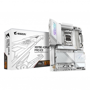 Gigabyte x870e aorus pro ice motherboard - supports amd ryzen 9000 cpus, 16+2+2 phases digital vrm, up to 8000mhz ddr5 (oc), 3xpcie 5.0 + 1xpcie 4.0, wi-fi 7, 2.5gbe lan, usb 4
