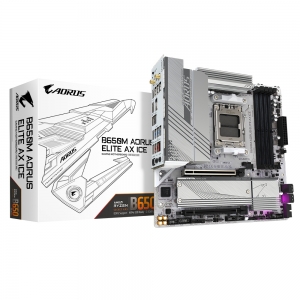 Gigabyte b650m aorus elite ax ice motherboard - amd ryzen 9000 series cpus, 12+2+2 phases vrm, up to 8000mhz ddr5 (oc), 1xpcie 5.0 + 1xpcie 4.0 m.2, 2.5gbe lan, wifi 6e, usb 3.2 gen 2x2