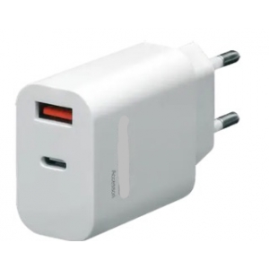 Caricatore ac/usb tecnonew 1*usb+1*type-c 3a 20w qc3.0+pd tn-883