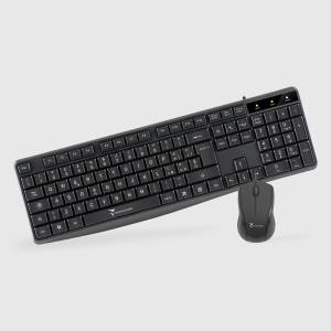 Kit tastiera + mouse nera (tm-km002) con cavo usb