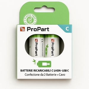 Batterie ricaricabili c usb-c 4200mah 1.5v - conf. 2pz - ek-rb-09 (1inr40/22)