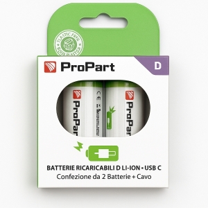 Batterie ricaricabili d usb-c 4200mah 1.5v - conf. 2pz - ek-rb-10 (1inr40/22)