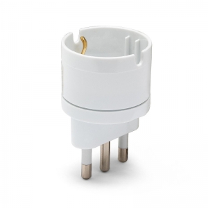 Adattatore da 1 spina italiana 16a a presa schuko bianco velamp
