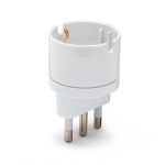 Adattatore da 1 spina italiana 16a a presa schuko bianco velamp
