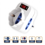 Adattatore 1*schuko 2*ita 10/16a spina 10a rotante velamp bianco