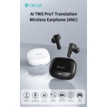 Auricolari bluetooth devia con traduttore simultaneo +anc white