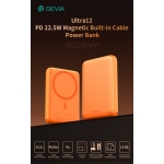 Power bank 10000mah devia wir.magn. c.rapida 22w orange con cavo