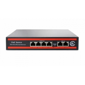 Hub switch 4 porte poe+ 10/100 tecnonew tn-hp4eh2eh +2uplink