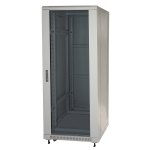 Armadio rack 19" 27u (a)1388 (l)600 (p)600 colore grigio porta vetro