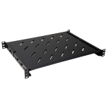 Ripiano rack 19 1u prof. 350mm colore nero allungabile 4 agganci