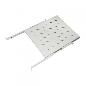 Ripiano universale per armadio rack estraibile su binari telescopici 1 unita' grigio 550mm.
