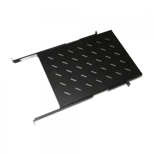 Ripiano universale per armadio rack estraibile su binari telescopici 1 unita' nero 650mm.