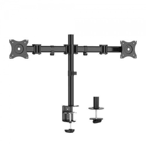 Braccio supporto da tavolo con morsa per 2 monitor 13-27" 8kg