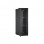 Armadio rack 19" 42 unita' linea server (a)1970 x (l)600 (p)1000mm. colore nero con porta traforata e ruote