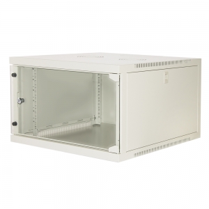 Armadio rack 19" 6 unita' da muro (a)350x (l)540 x profondita' 600 mm. colore grigio  porta vetro