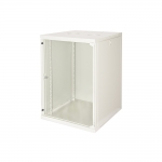 Armadio rack 19" 15 unita' da muro (a)750x (l)540 x profondita' 600 mm. colore grigio chiaro porta vetro
