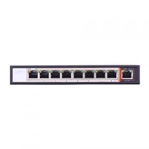 Hub switch 8 porte poe 10/100 + 2p uplink 15,4w/porta link
