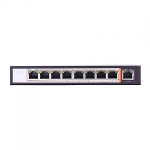 Hub switch 8 porte poe 10/100 + 1p uplink 15,4w/porta link