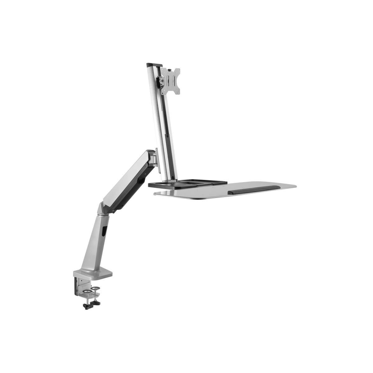 Postazione di lavoro ergonomica seduti in piedi per installazione Foto e descrizione sono da ritenersi a scopo illustrativo