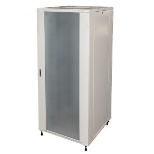 Armadio rack 19" 42u (a)2055, (l)800, (p)800 colore grigio porta vetro con guidacavi  laterale