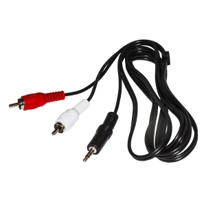 Cavo audio stereo jack 3,5 to 2*rca  m/m 1,8mt nero