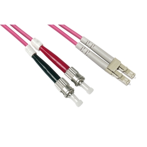 Cavo fibra ottica lc a st multimode duplex om4 50/125 mt.5