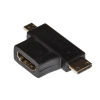 Adattatore hdmi femmina a mini hdmi maschio + micro hdmi maschio