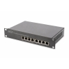 Switch per reti digitus 8 porte gigabit ethernet installabile 10" poe