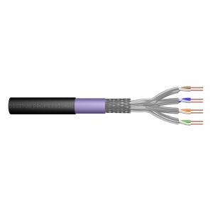 Cavo solido doppia schermatura s-ftp per reti categoria 7 matassa mt 100 guaina pe per installazioni esterne o sotterranee