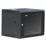 Armadio rack a parete 9u 600x450x500 (1ven,4mon.) lat.rem.nero