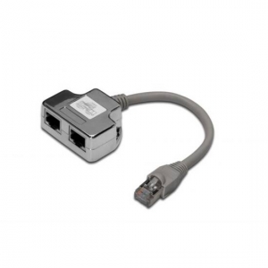 Sdoppiatore schermato cat.5e per 2 linee rj45 su 1 cavo