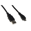 Cavo usb 2.0 - micro usb "b" in rame per ricarica e scambio dati smartphone e tablet mt 1 colore nero