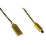 Cavo micro usb mt 1 guaina zinco alluminio colore oro connettore schermato