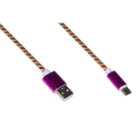 Cavo usb 2.0 to usb type c 1mt guaina intrecciata 2a vermigl/oro