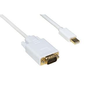 Cavo mini displayport to vga m-m 1,8mt bianco