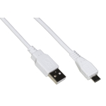 Cavo micro usb 2.0 bianco mt 1 in rame per ricarica veloce e scambio dati