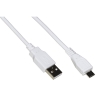 Cavo micro usb 2.0 bianco mt 1,8 in rame per ricarica veloce e scambio dati