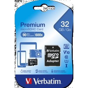 Micro sd 32gb verbatim classe 10 uhs-1 con adattatore sd