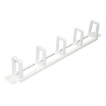 Pannello passacavi 5 anelli per rack 19" forato 1u grigio chiaro