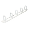 Pannello passacavi 5 anelli per rack 19" forato 1u grigio chiaro