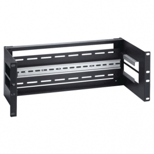 Staffa 4u per armadi 19" per installazione dispositivi su guida din rail  colore nero
