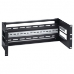 Staffa 4u per armadi 19" per installazione dispositivi su guida din rail colore nero