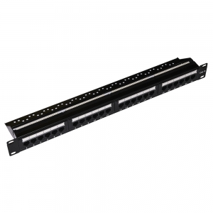 Patch panel 24 porte rj45 utp cat.6 rack 19" colore nero link