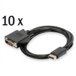 Set 10 cavi displayport - dvi (24+1) m/m, 2.0m full hd