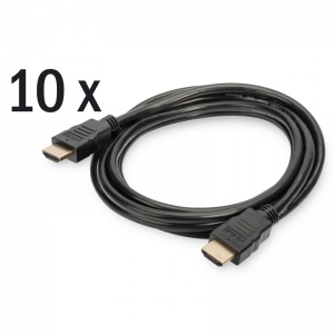 Set 10 cavi hdmi 2.0 4k@60hz mt 2 uhd 60p contatti dorati colore nero