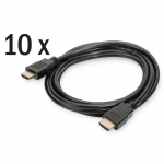 Set 10 cavi hdmi 2.0 4k@60hz mt 2 uhd 60p contatti dorati colore nero