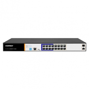 Switch di rete 16 porte gigabit poe 250 watt + 2 porte sfp e una porta console rj45 layer 2