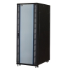 Armadio rack 19" 42u (a)2055, (l)800, (p)1000 porta vetro colore nero con guidacavi  laterale