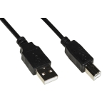 Cavo usb 2.0 connettori a-b in rame mt. 3 colore nero